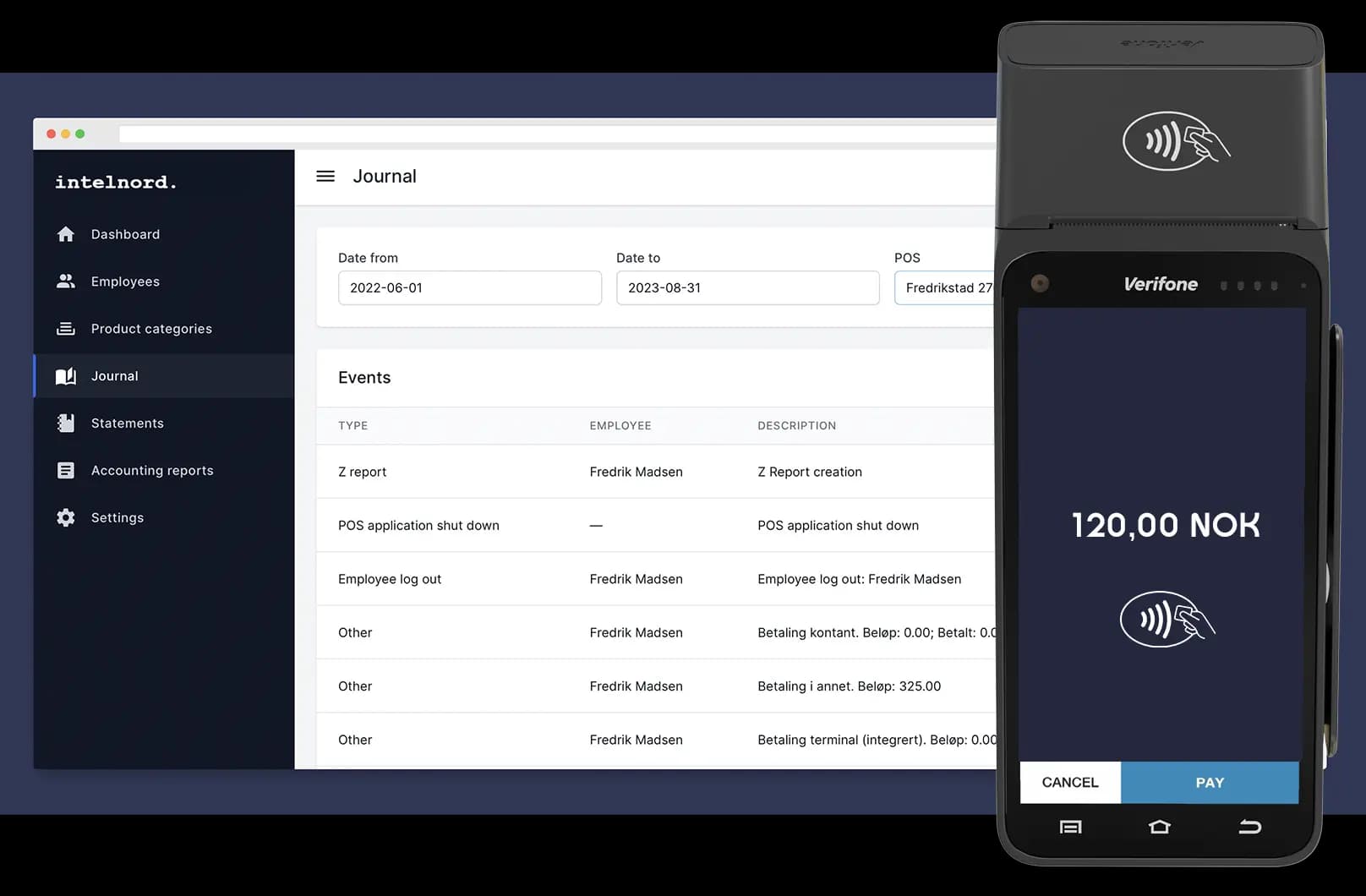Intelnord POS platform interface