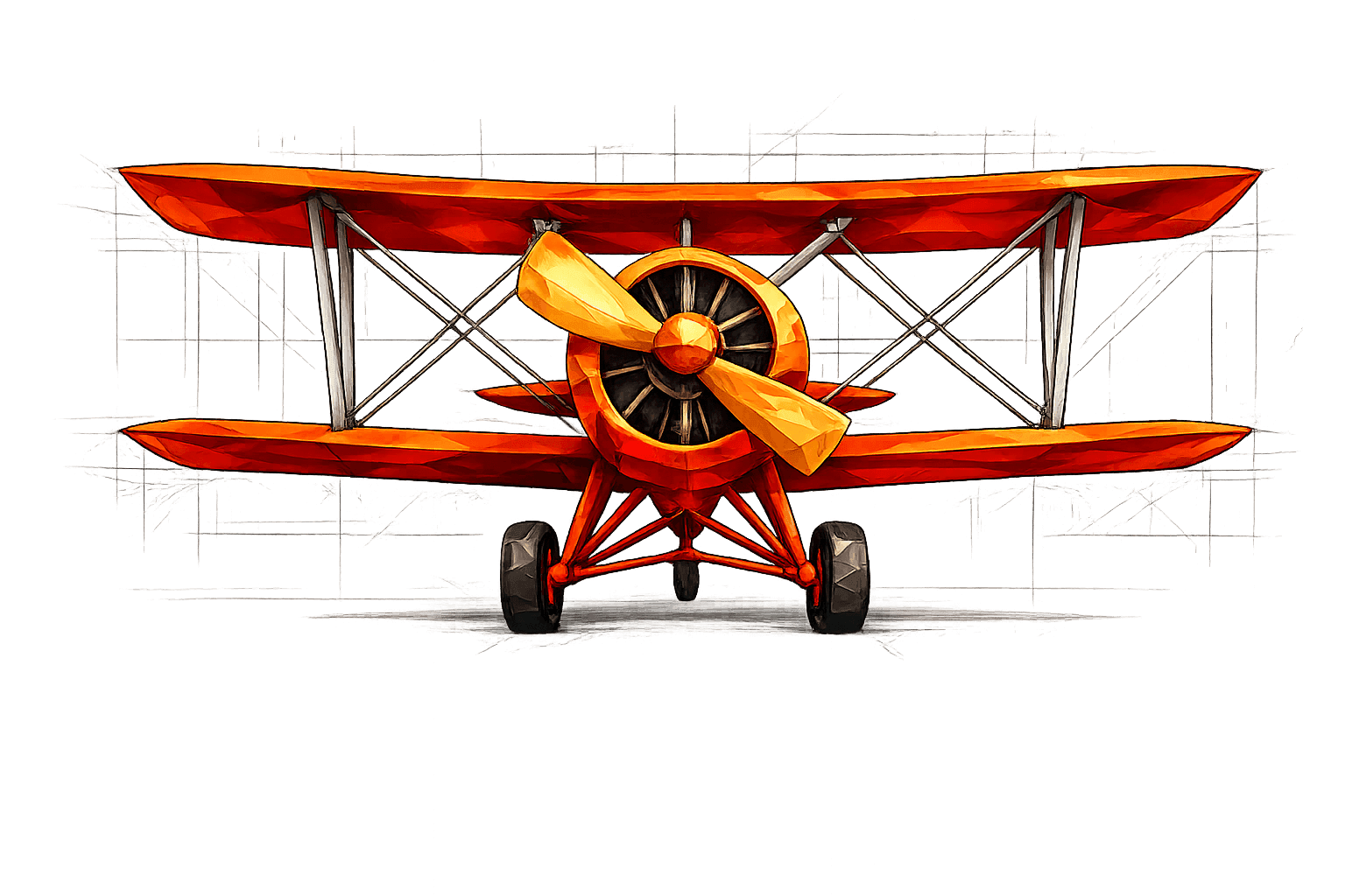 Vintage red plane illustration