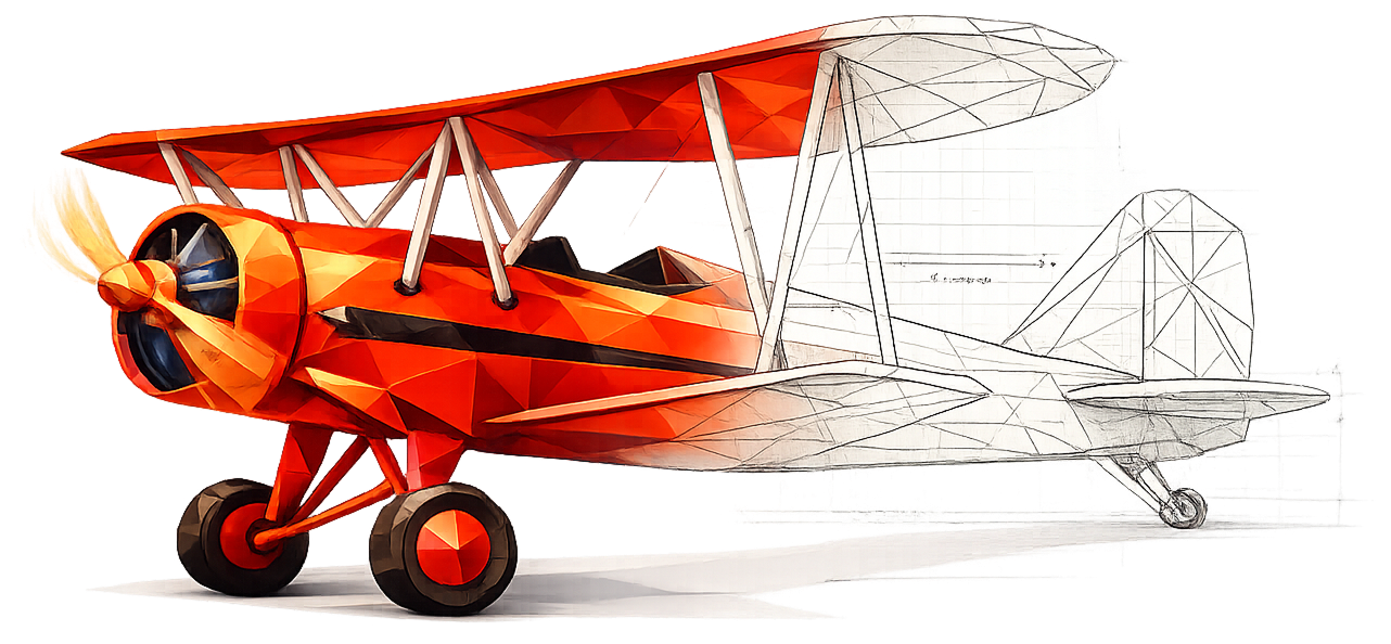 Vintage red plane illustration